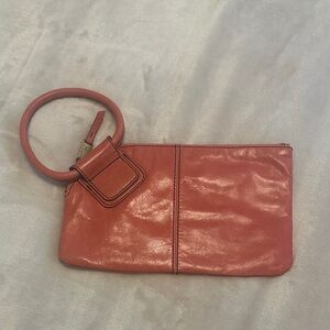 HOBO Coral Leather Wristlet with Ring Handle